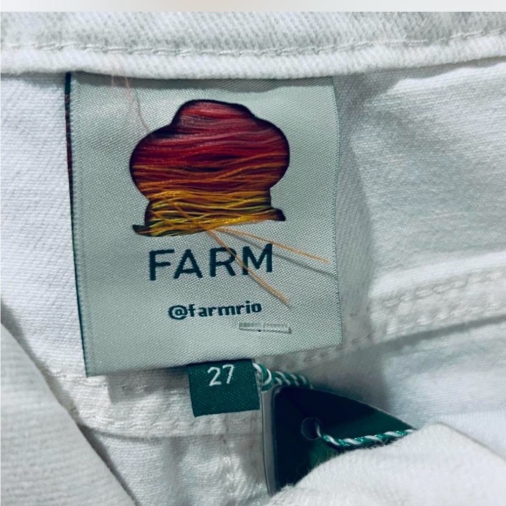 🦜NWT FARM Rio Cream High Waist Textured Shorts crochet size 27 NWT - Picture 8 of 10